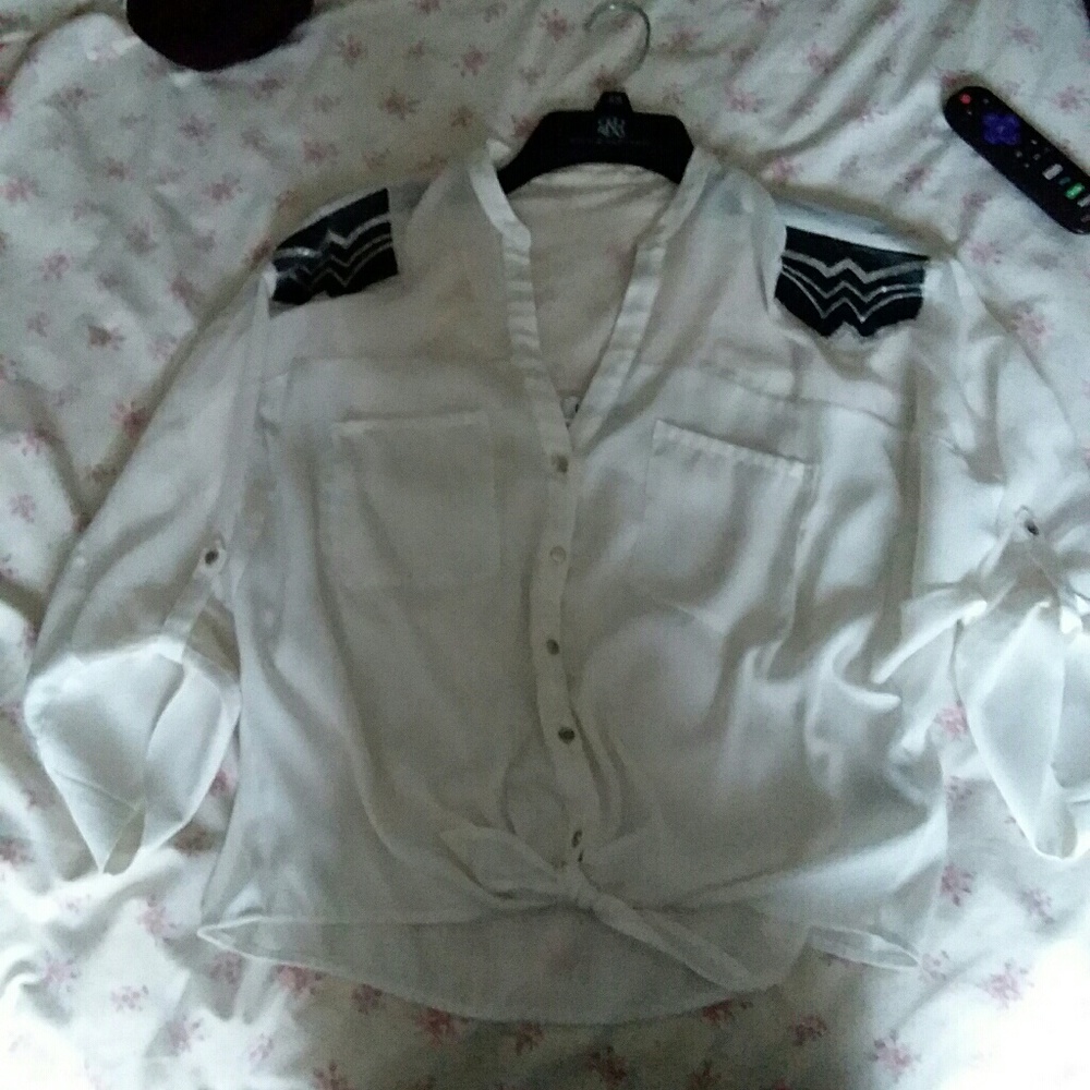 White Button Down Shirt~ Bebe